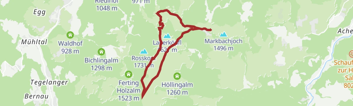 Route map: Markbachjoch-Horlerstiegl-Halsgatterl